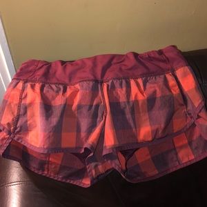 Lululemon Red Plaid Shorts